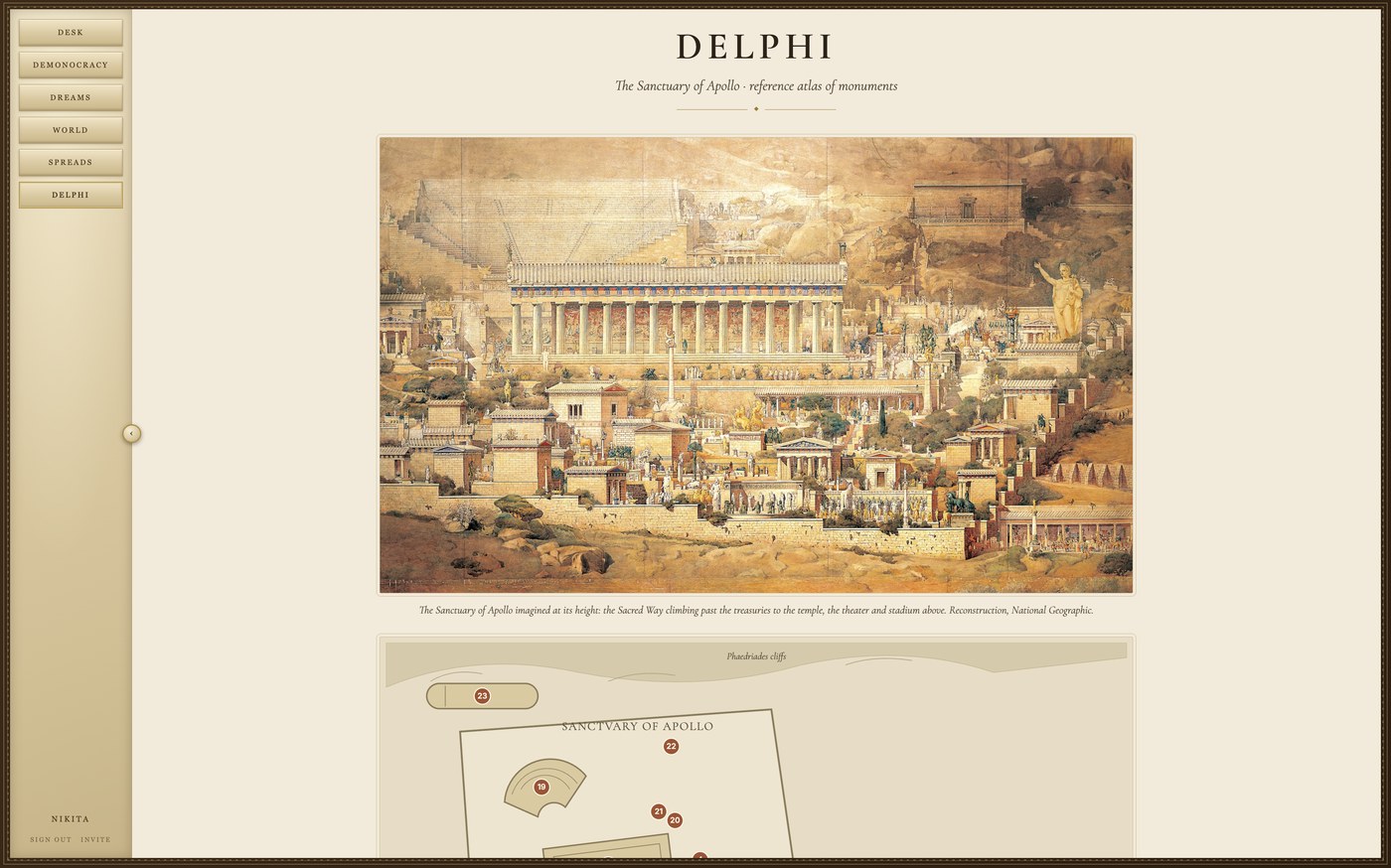 Atlas de referencia de Delfos dentro del espacio de trabajo